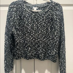 Cropped Sweater Black / White Large